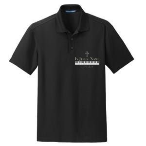 In Jesus Name I Play Guitar Christian Music Player Dry Zone Grid Polo