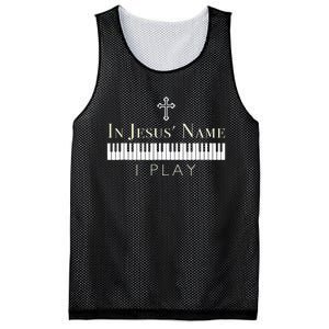 In Jesus Name I Play Guitar Christian Music Player Mesh Reversible Basketball Jersey Tank