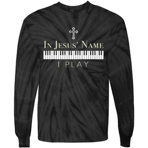 In Jesus Name I Play Guitar Christian Music Player Tie-Dye Long Sleeve Shirt