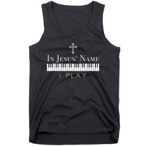 In Jesus Name I Play Guitar Christian Music Player Tank Top