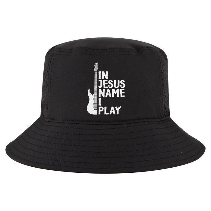 In Jesus Name I Play Guitar Christian Gift Guitar Lover Cool Comfort Performance Bucket Hat