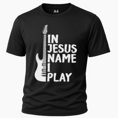 In Jesus Name I Play Guitar Christian Gift Guitar Lover Performance Shirt