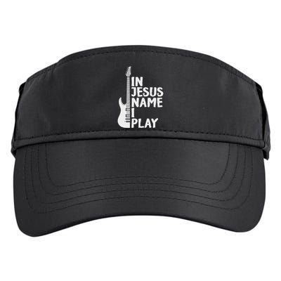 In Jesus Name I Play Guitar Christian Gift Guitar Lover Adult Drive Performance Visor