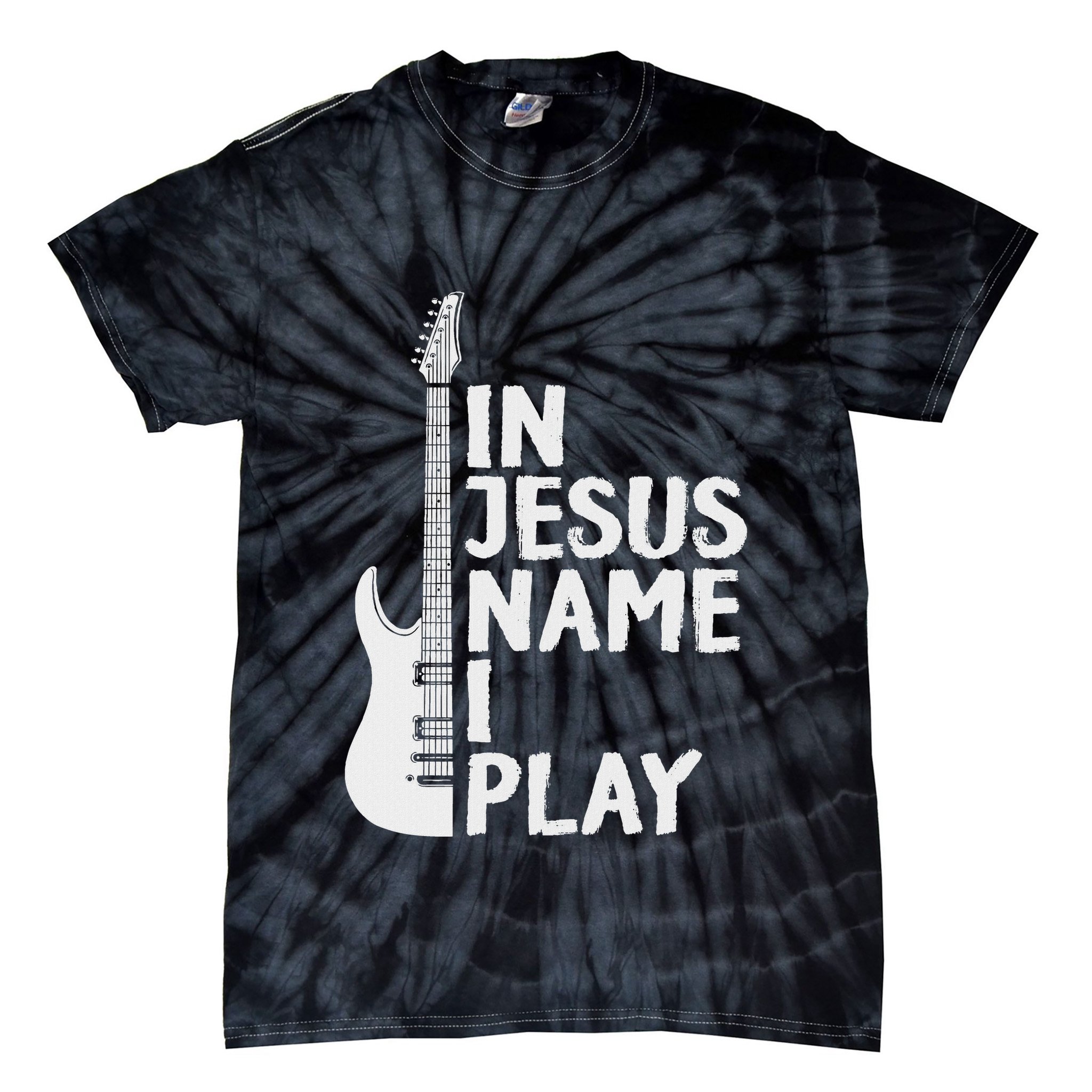 In Jesus Name I Play Guitar Christian Gift Guitar Lover Tie-Dye T-Shirt