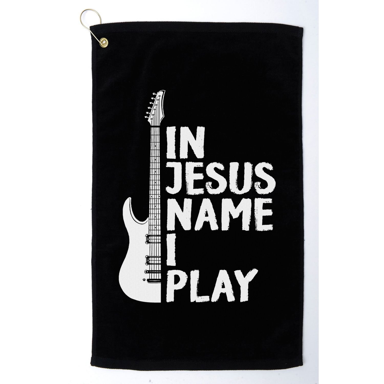 In Jesus Name I Play Guitar Christian Gift Guitar Lover Golf Towel