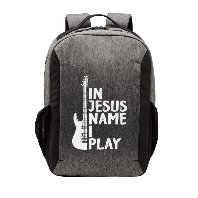 In Jesus Name I Play Guitar Christian Gift Guitar Lover Vector Backpack