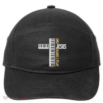 In Jesus Name I Play Christian Pianist Piano Lover 7-Panel Snapback Hat