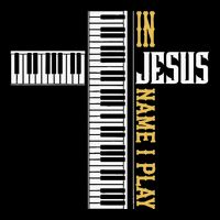 In Jesus Name I Play Christian Pianist Piano Lover Drawstring Bag