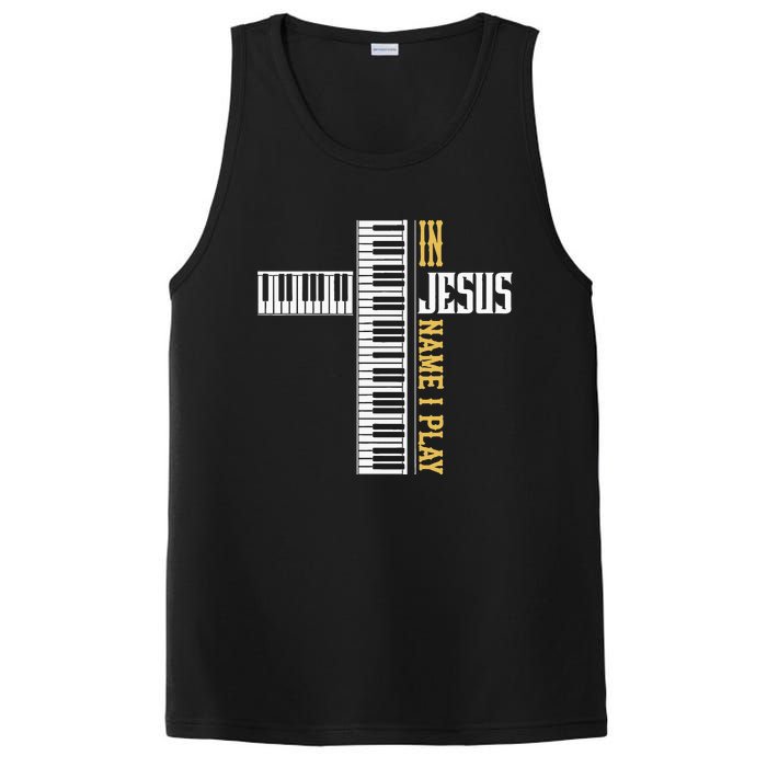 In Jesus Name I Play Christian Pianist Piano Lover PosiCharge Competitor Tank