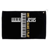 In Jesus Name I Play Christian Pianist Piano Lover Grommeted Golf Towel