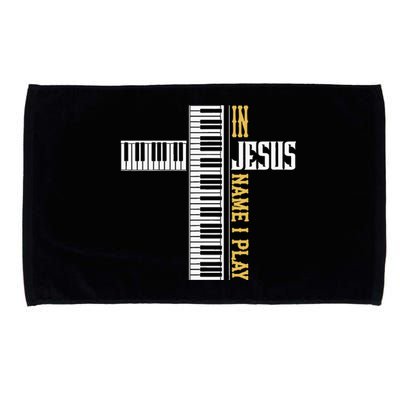 In Jesus Name I Play Christian Pianist Piano Lover Microfiber Hand Towel