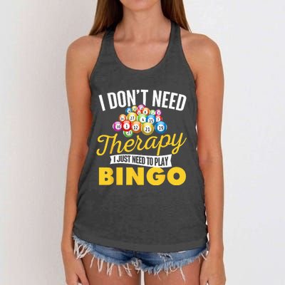 I Just Need To Play Bingo Bingo Lover Gambler Gambling Women's Knotted Racerback Tank