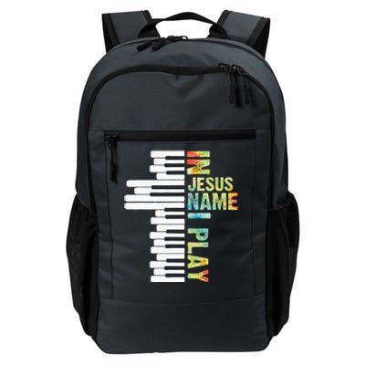 In Jesus Name I Play Piano Christian Music Vintage Daily Commute Backpack