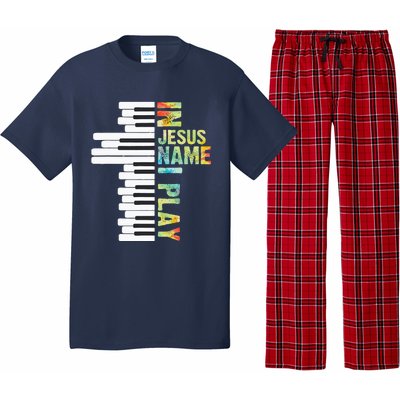 In Jesus Name I Play Piano Christian Music Vintage Pajama Set