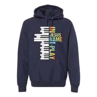 In Jesus Name I Play Piano Christian Music Vintage Premium Hoodie