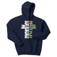 In Jesus Name I Play Piano Christian Music Vintage Kids Hoodie