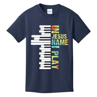 In Jesus Name I Play Piano Christian Music Vintage Kids T-Shirt