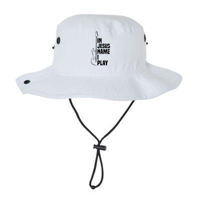 In Jesus Name I Play Guitar Christian Guitar Player Legacy Cool Fit Booney Bucket Hat