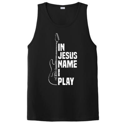 In Jesus Name I Play Guitar Christian Guitar Player PosiCharge Competitor Tank