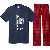 In Jesus Name I Play Guitar Christian Guitar Player Pajama Set