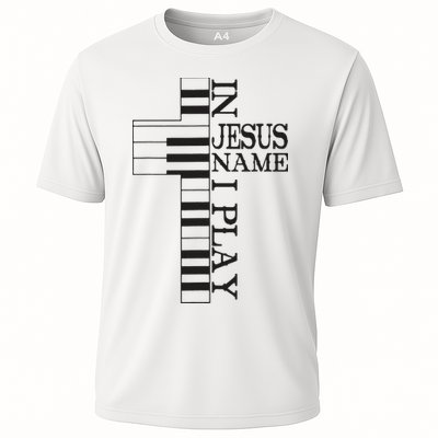 In Jesus Name I Play Christian Pianist Piano Lover Cooling Performance Crew T-Shirt