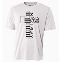 In Jesus Name I Play Christian Pianist Piano Lover Cooling Performance Crew T-Shirt