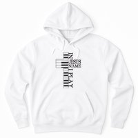 In Jesus Name I Play Christian Pianist Piano Lover Hoodie