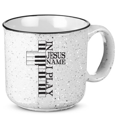 In Jesus Name I Play Christian Pianist Piano Lover 15oz Campfire Ceramic Mug