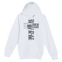 In Jesus Name I Play Christian Pianist Piano Lover Premium Pullover Hoodie