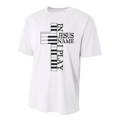 In Jesus Name I Play Christian Pianist Piano Lover Performance Sprint T-Shirt