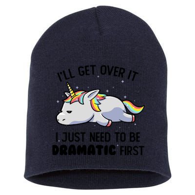 I Just Need To Be Dramatic Lazy Unicorn Short Acrylic Beanie