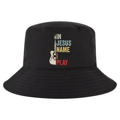 In Jesus Name I Play Guitar Christian Band Guitar Cool Comfort Performance Bucket Hat