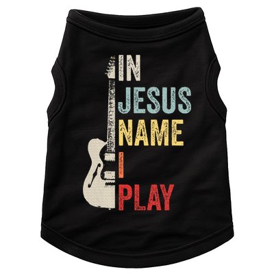 In Jesus Name I Play Guitar Christian Band Guitar Doggie Tank