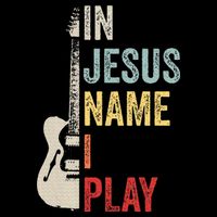 In Jesus Name I Play Guitar Christian Band Guitar Cooling Performance Crew T-Shirt