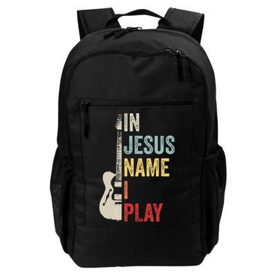 In Jesus Name I Play Guitar Christian Band Guitar Backpack