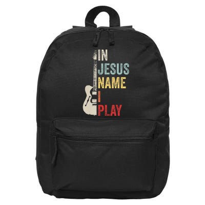 In Jesus Name I Play Guitar Christian Band Guitar 16 in Basic Backpack