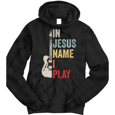 In Jesus Name I Play Guitar Christian Band Guitar Tie Dye Hoodie