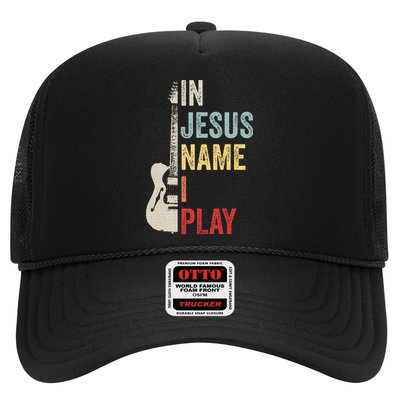 In Jesus Name I Play Guitar Christian Band Guitar Trucker Hat
