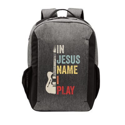 In Jesus Name I Play Guitar Christian Band Guitar Vector Backpack