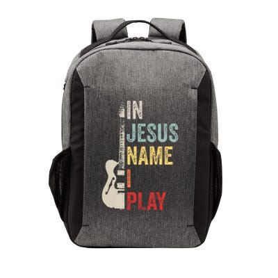 In Jesus Name I Play Guitar Christian Band Guitar Vector Backpack