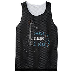 In Jesus Name I Play Guitar Mesh Reversible Basketball Jersey Tank