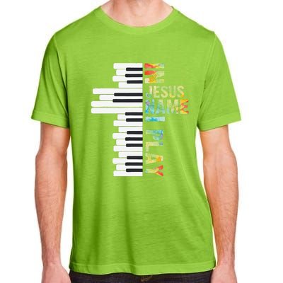 In Jesus Name I Play Piano Christian Music Vintage Gift Adult ChromaSoft Performance T-Shirt