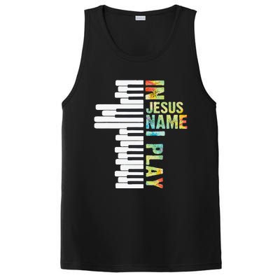 In Jesus Name I Play Piano Christian Music Vintage Gift PosiCharge Competitor Tank