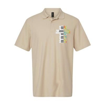 In Jesus Name I Play Piano Christian Music Vintage Gift Softstyle Adult Sport Polo