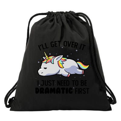 I Just Need To Be Dramatic Lazy Unicorn Gift Drawstring Bag