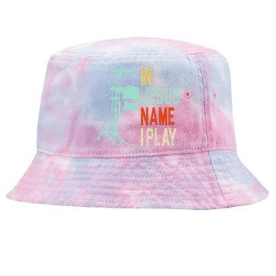 In Jesus Name I Play Drums Drumming Drummer Christian Tie-Dyed Bucket Hat