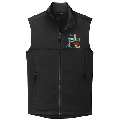 In Jesus Name I Play Drums Drumming Drummer Christian Collective Smooth Fleece Vest