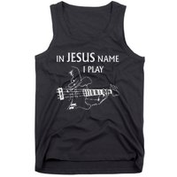 In Jesus Name I Play Bass Guitar Guitarist Player S Tank Top