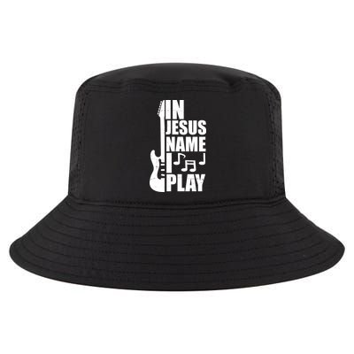 In Jesus Name I Play Guitar Cool Comfort Performance Bucket Hat