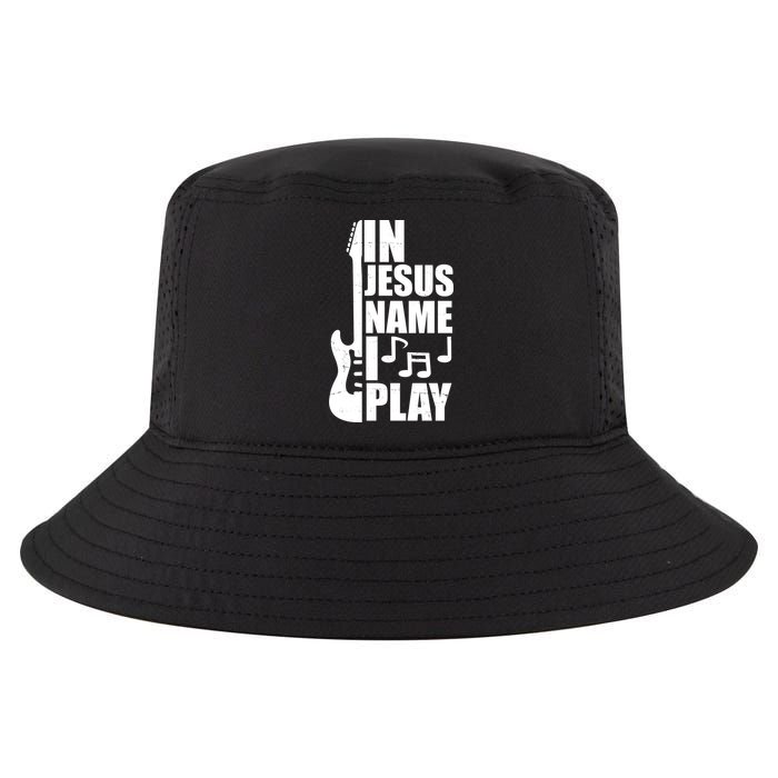 In Jesus Name I Play Guitar Cool Comfort Performance Bucket Hat